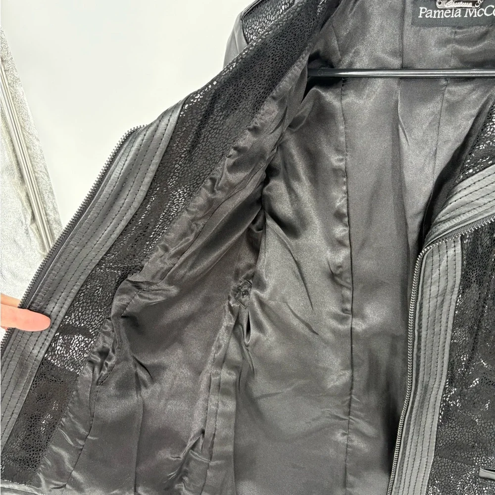 Pamela McCoy Black Leather Moto Jacket - Picture 11 of 13
